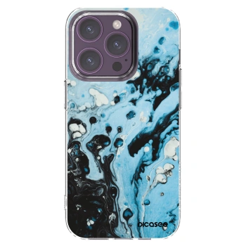 Picasee silikonový průhledný obal pro Apple iPhone 14 Pro - Organic blue