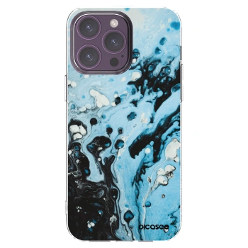 Picasee silikonový průhledný obal pro Apple iPhone 14 Pro Max - Organic blue