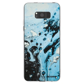 Picasee silikonový průhledný obal pro Samsung Galaxy S8 G950F - Organic blue