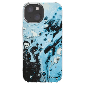 Picasee silikonový průhledný obal pro Apple iPhone 15 - Organic blue