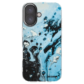 Picasee silikonový průhledný obal pro Apple iPhone 16 - Organic blue