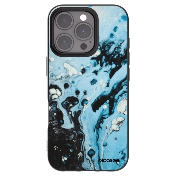 Picasee silikonový černý obal pro Apple iPhone 16 Pro - Organic blue