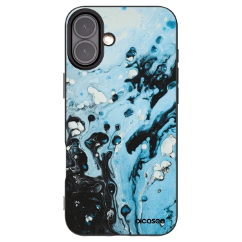 Picasee silikonový černý obal pro Apple iPhone 16 Plus - Organic blue
