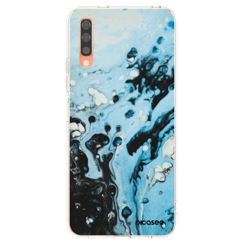 Picasee silikonový průhledný obal pro Samsung Galaxy A70 A705F - Organic blue