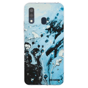 Picasee silikonový průhledný obal pro Samsung Galaxy A40 A405F - Organic blue