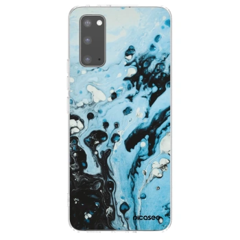 Picasee silikonový průhledný obal pro Samsung Galaxy S20 G980F - Organic blue