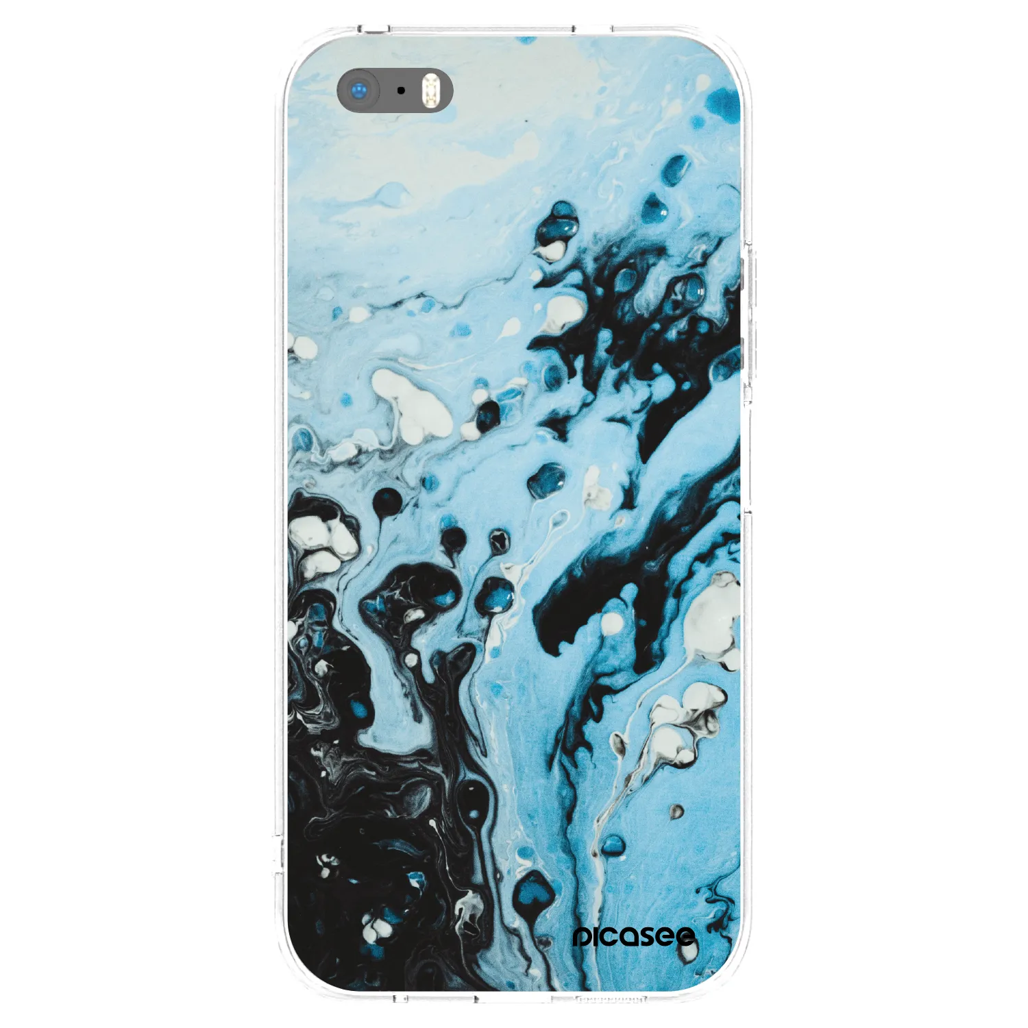 Picasee silikonový průhledný obal pro Apple iPhone 5/5S/SE - Organic blue