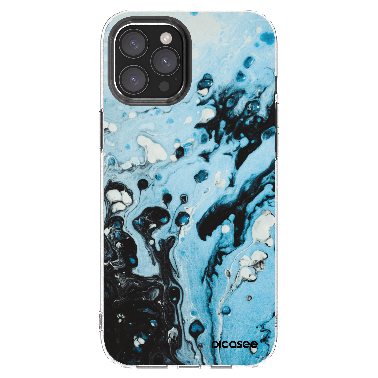 Picasee silikonový průhledný obal pro Apple iPhone 12 Pro Max - Organic blue