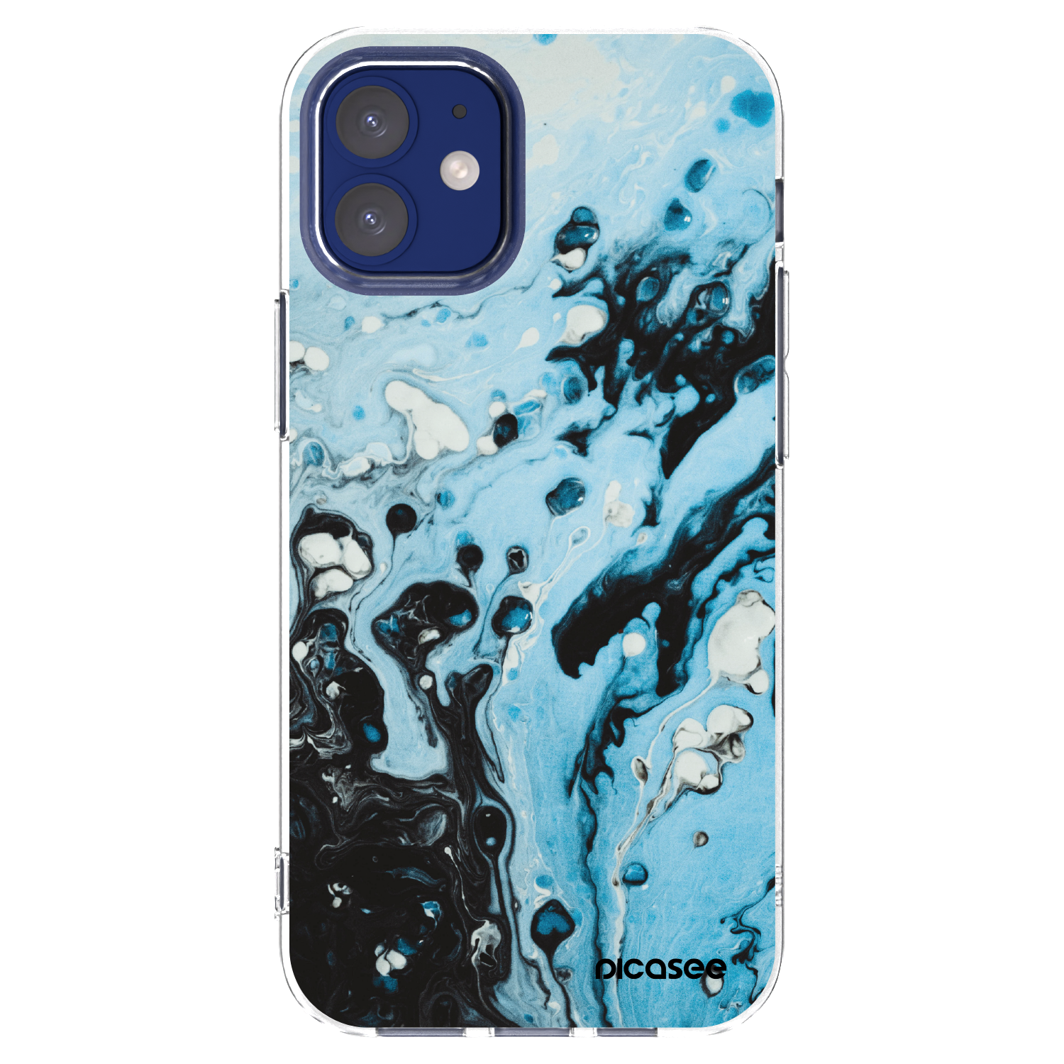 Picasee silikonový průhledný obal pro Apple iPhone 12 mini - Organic blue