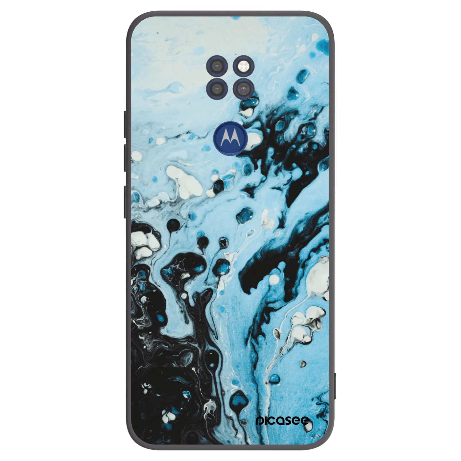 Picasee silikonový černý obal pro Motorola Moto G9 Play - Organic blue