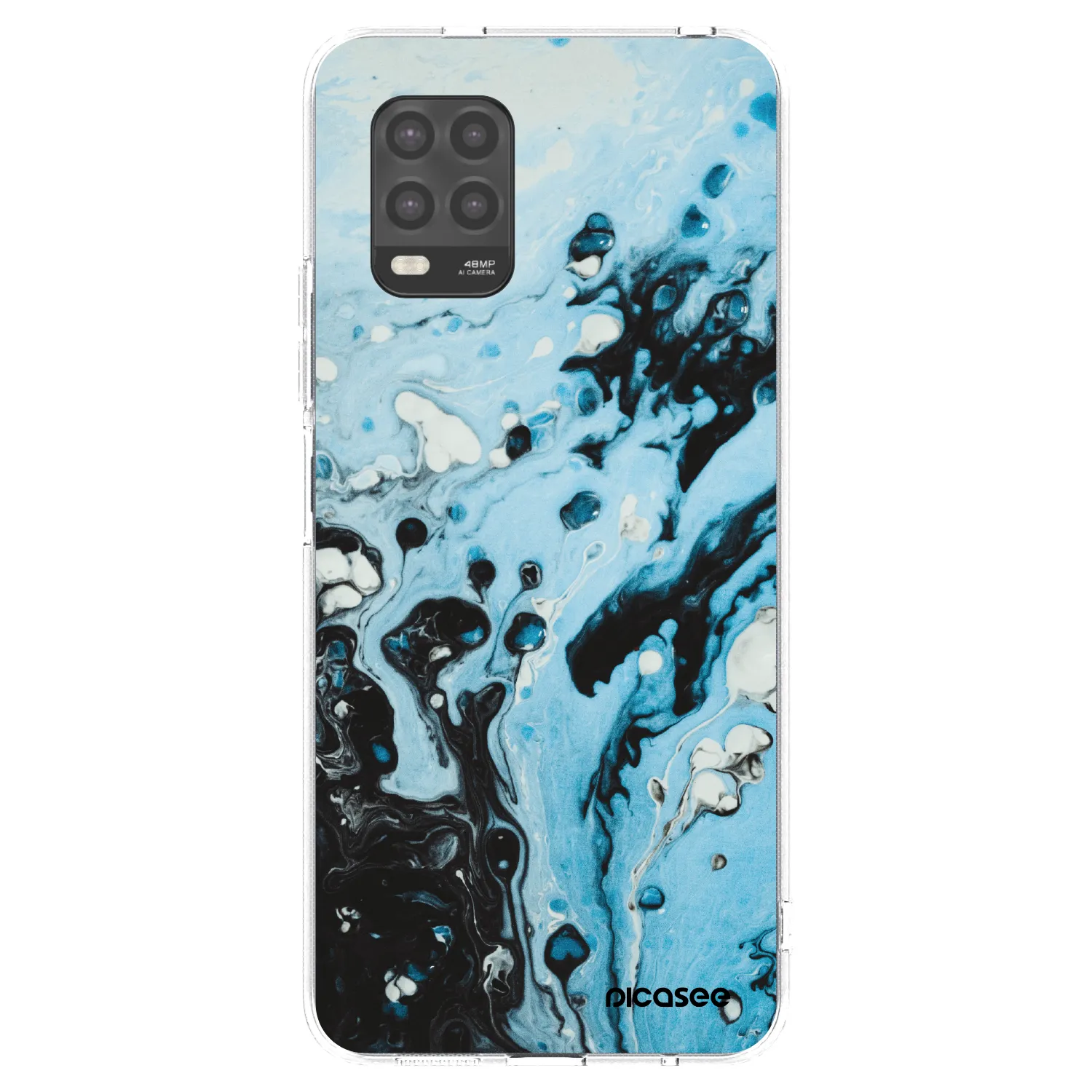 Picasee silikonový průhledný obal pro Xiaomi Mi 10 Lite - Organic blue