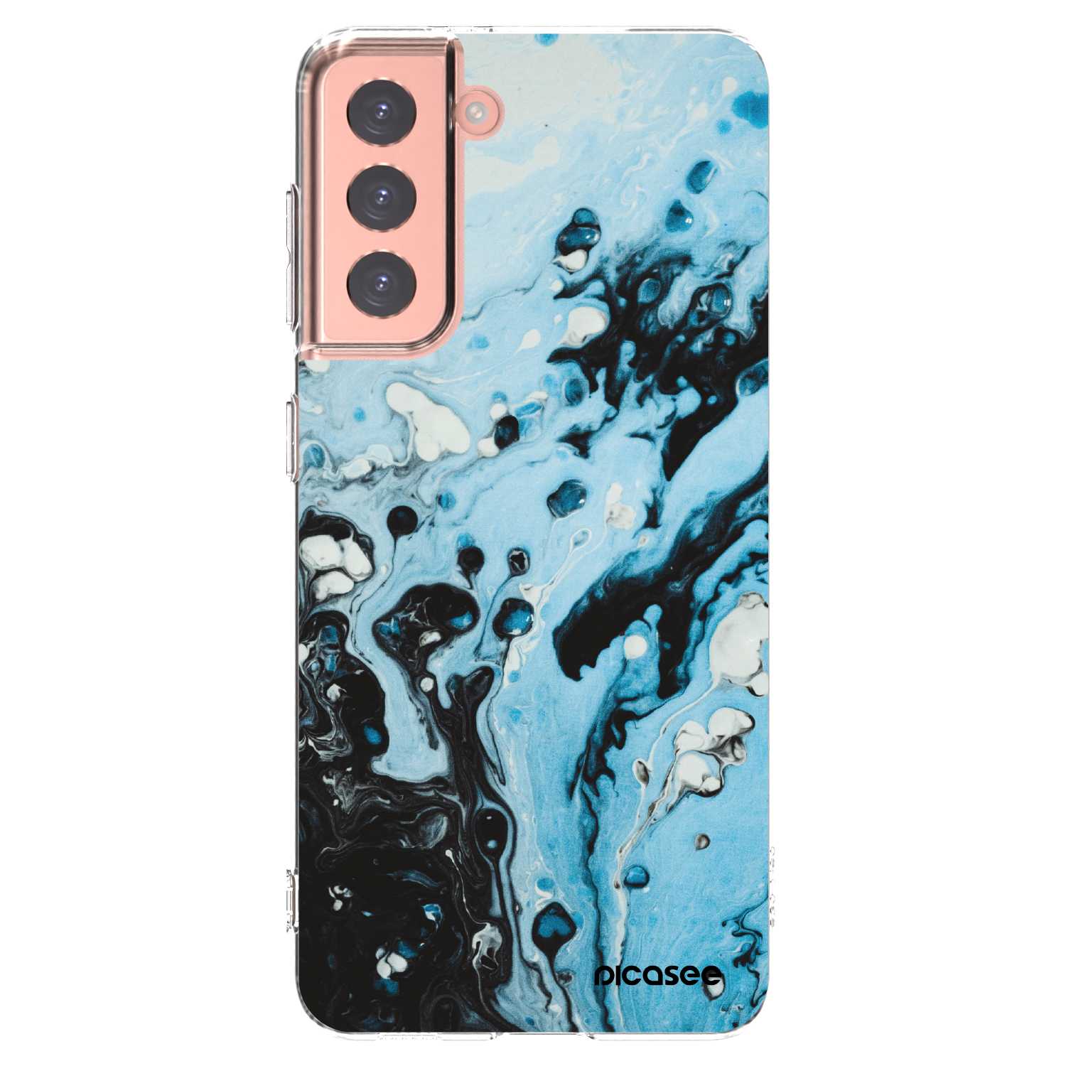 Picasee silikonový průhledný obal pro Samsung Galaxy S21 5G G991B - Organic blue