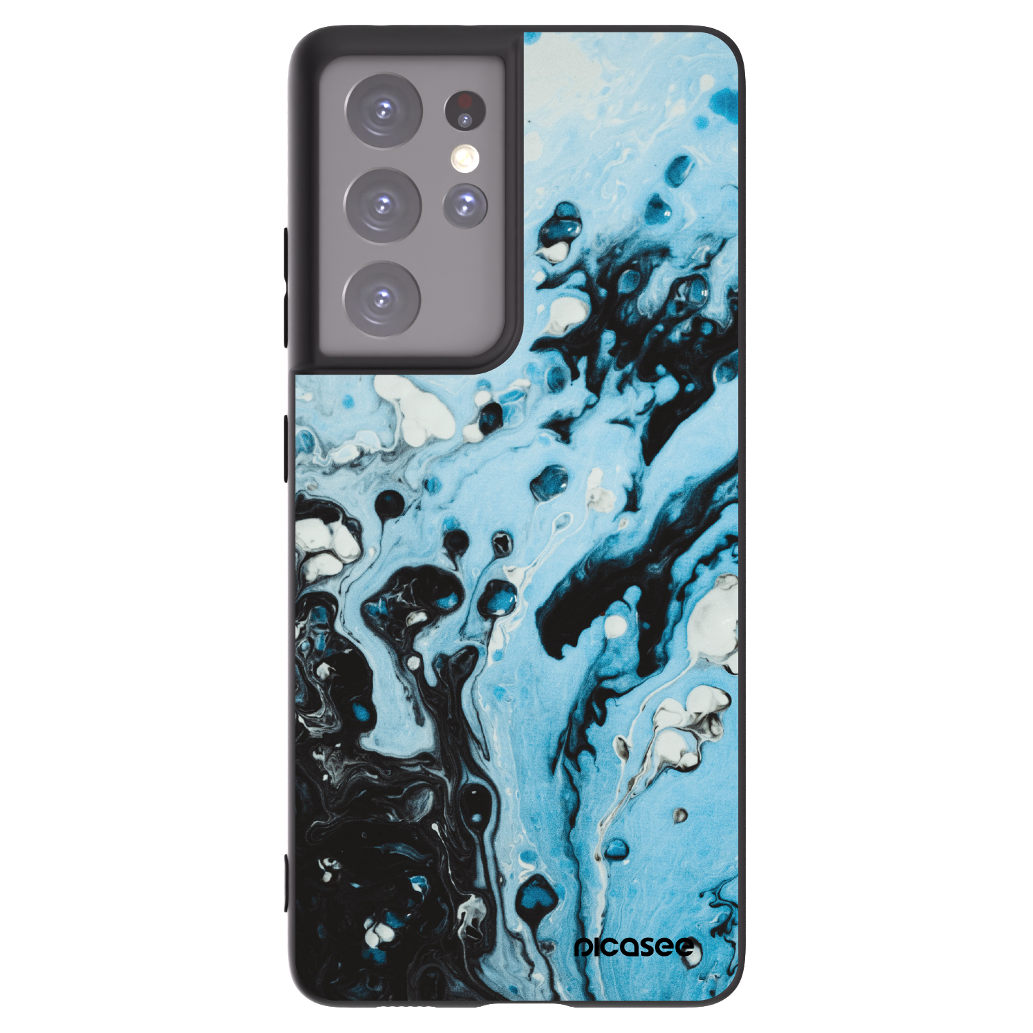 Picasee silikonový černý obal pro Samsung Galaxy S21 Ultra 5G G998B - Organic blue