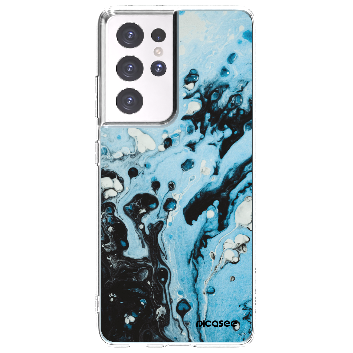 Picasee silikonový průhledný obal pro Samsung Galaxy S21 Ultra 5G G998B - Organic blue