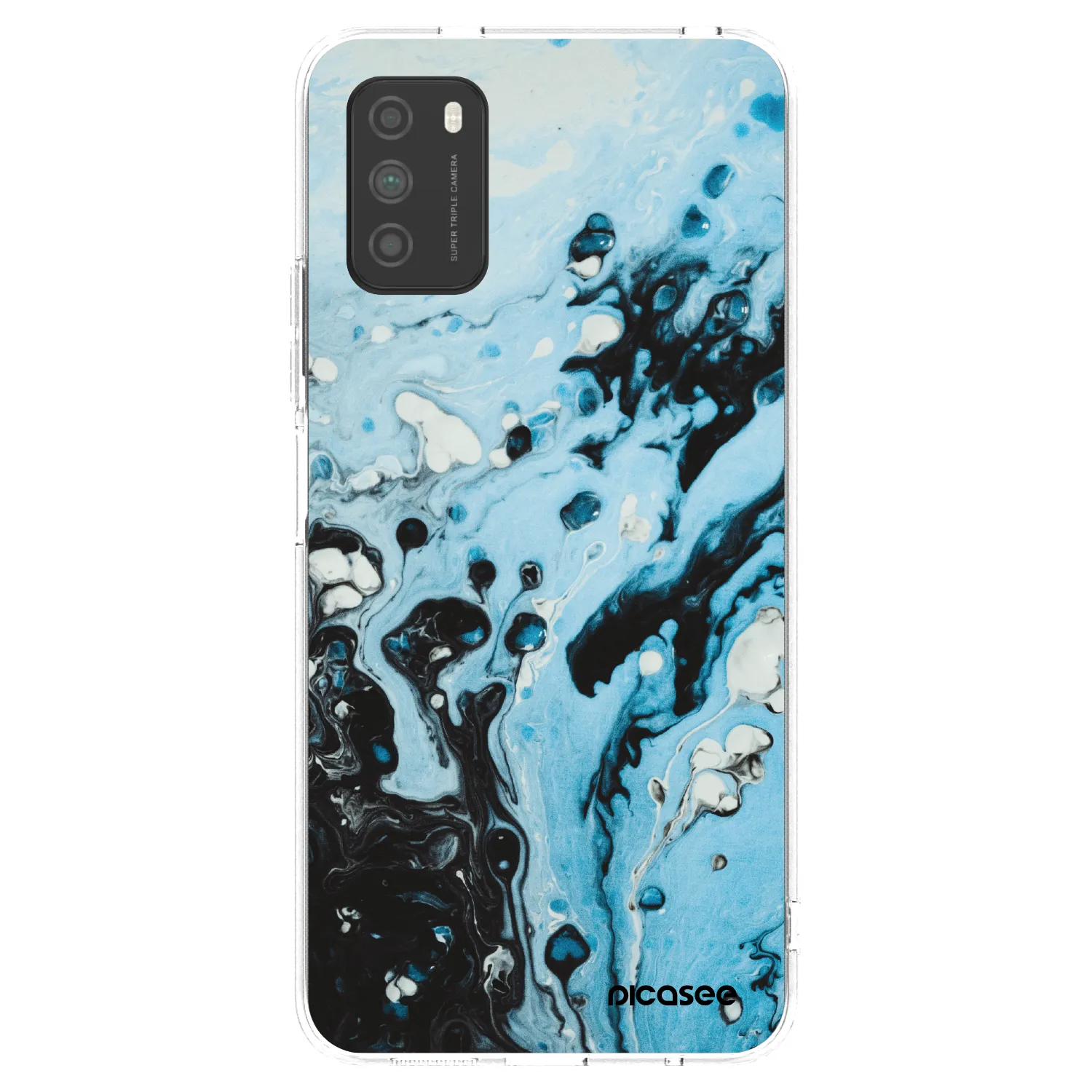 Picasee silikonový průhledný obal pro Xiaomi Poco M3 - Organic blue