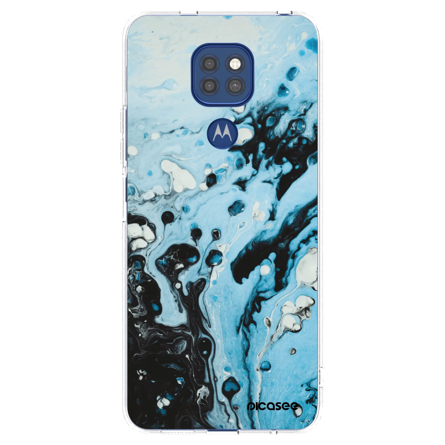 Picasee silikonový průhledný obal pro Motorola Moto G9 Play - Organic blue