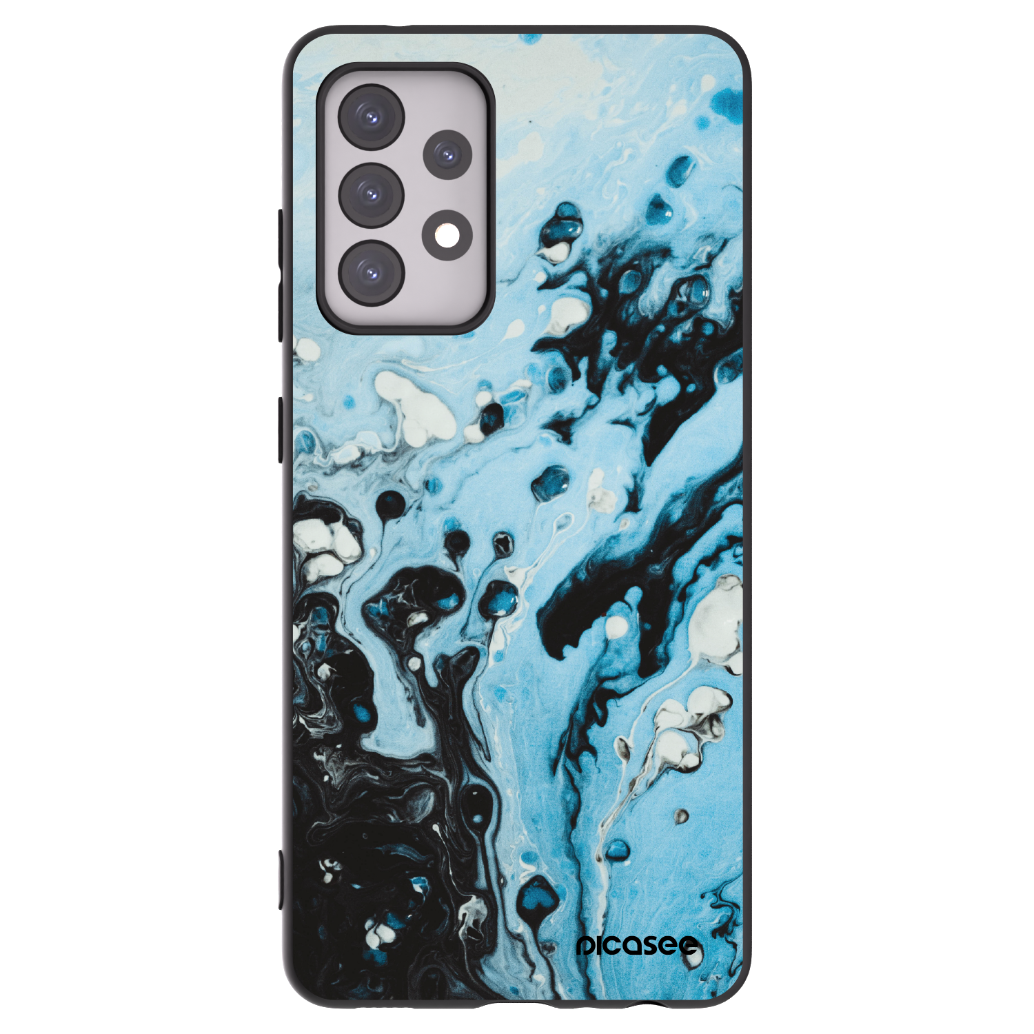 Picasee silikonový černý obal pro Samsung Galaxy A52 5G A525F - Organic blue