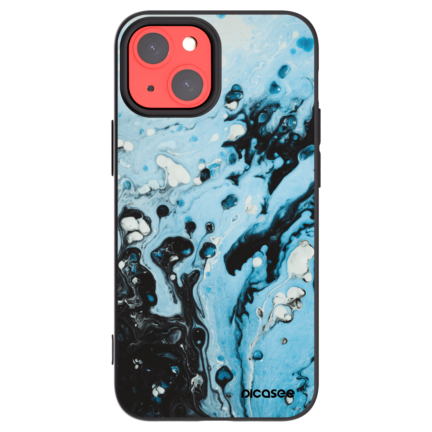 Picasee silikonový černý obal pro Apple iPhone 13 mini - Organic blue