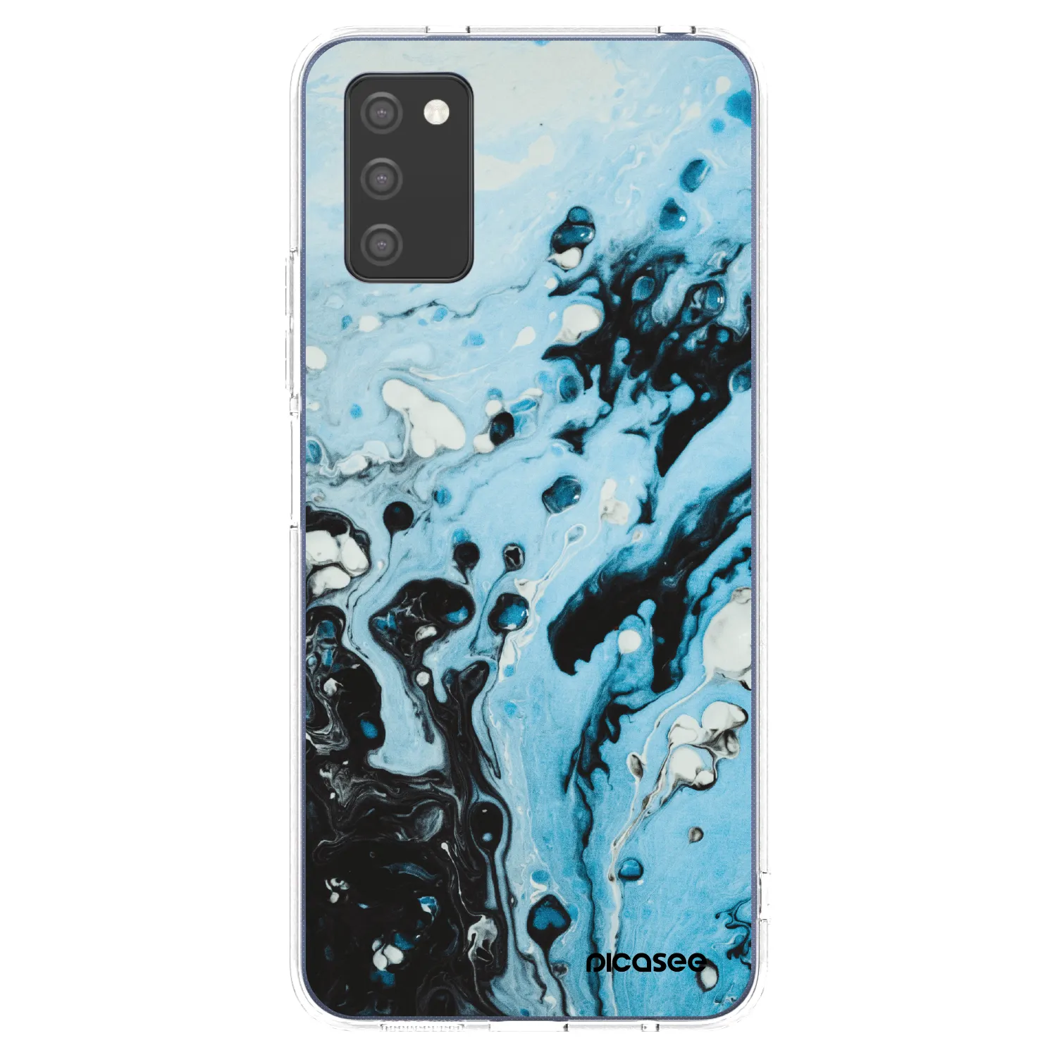 Picasee silikonový průhledný obal pro Samsung Galaxy A02s A025G - Organic blue