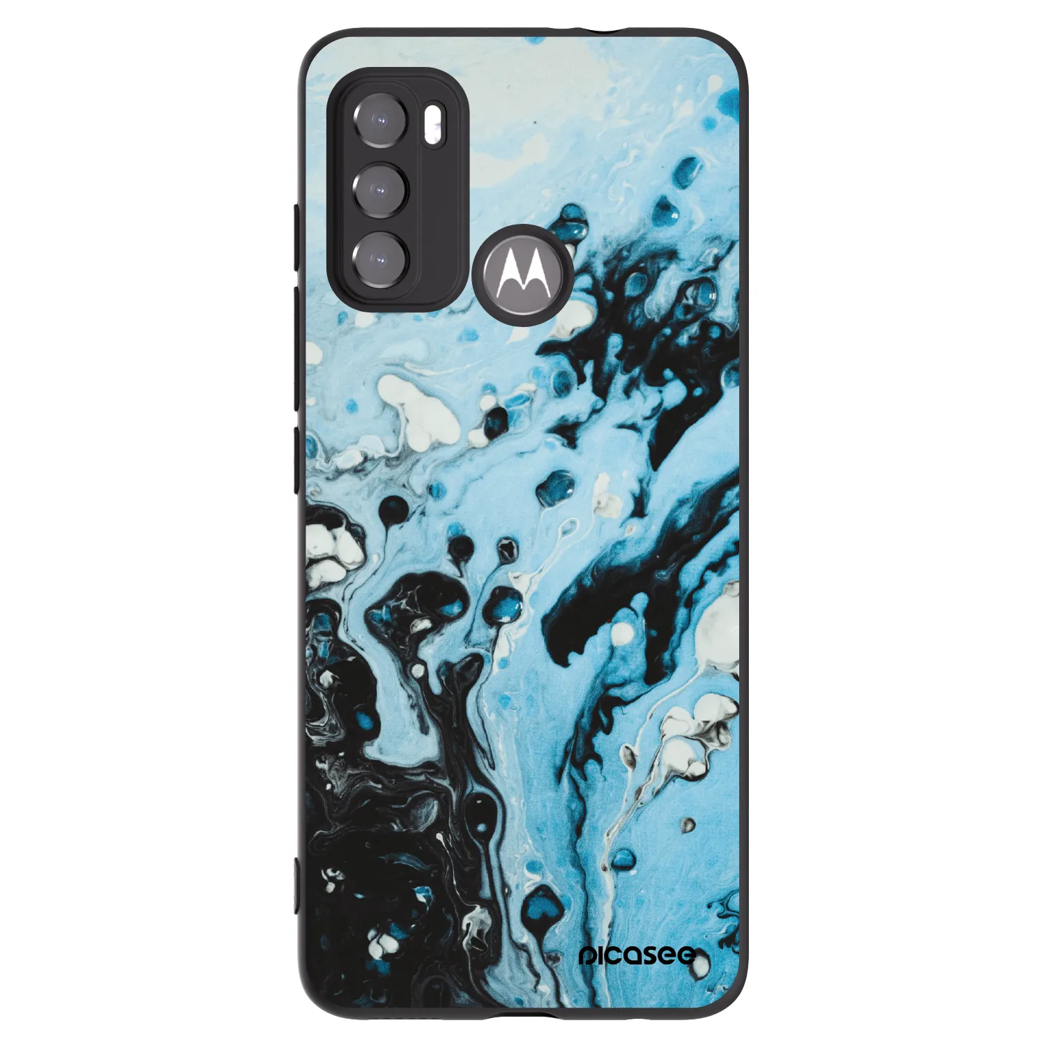 Picasee silikonový černý obal pro Motorola Moto G60 - Organic blue