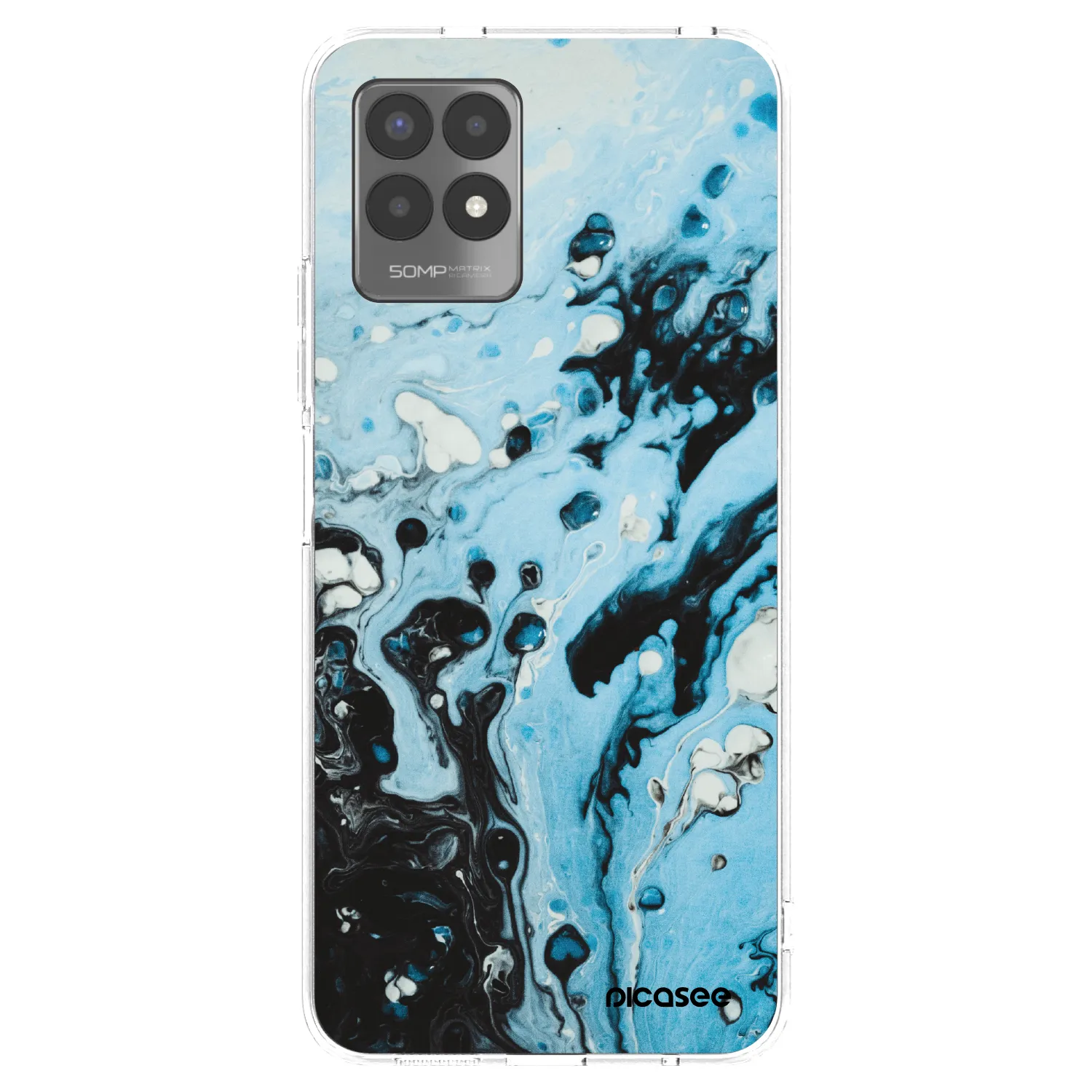 Picasee silikonový průhledný obal pro Realme 8i - Organic blue