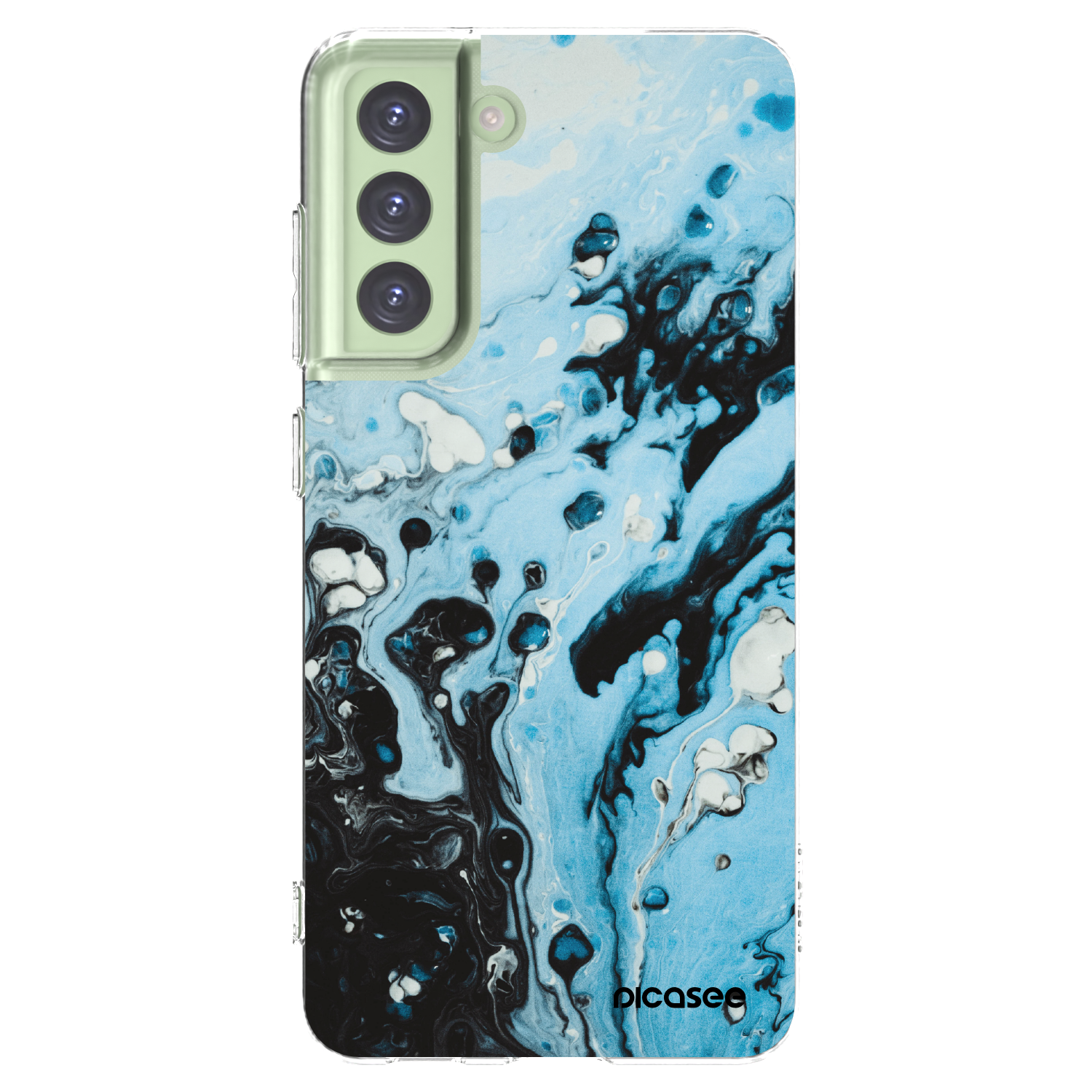 Picasee silikonový průhledný obal pro Samsung Galaxy S21 FE 5G - Organic blue