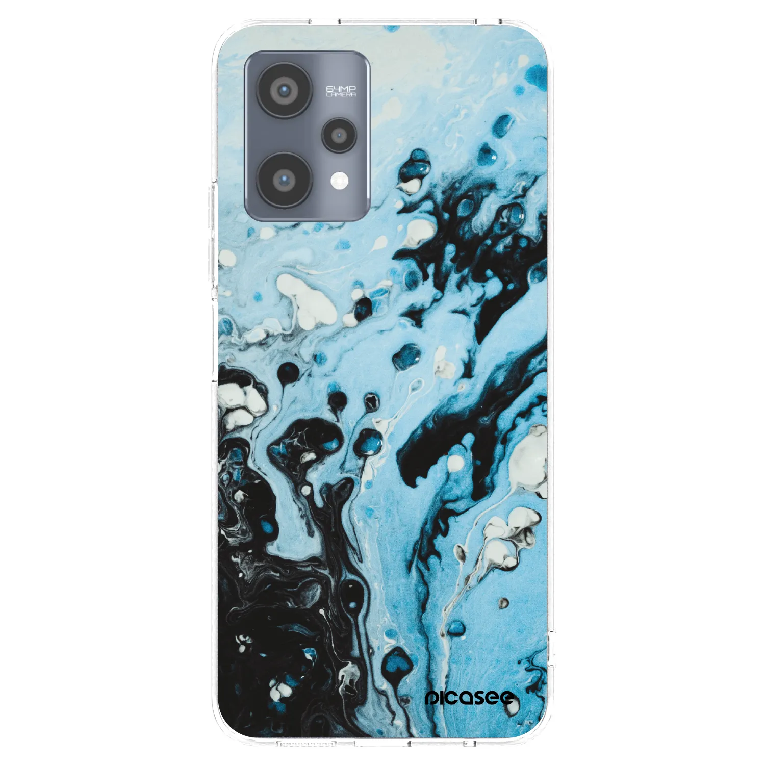 Picasee silikonový průhledný obal pro Realme 9 Pro 5G - Organic blue