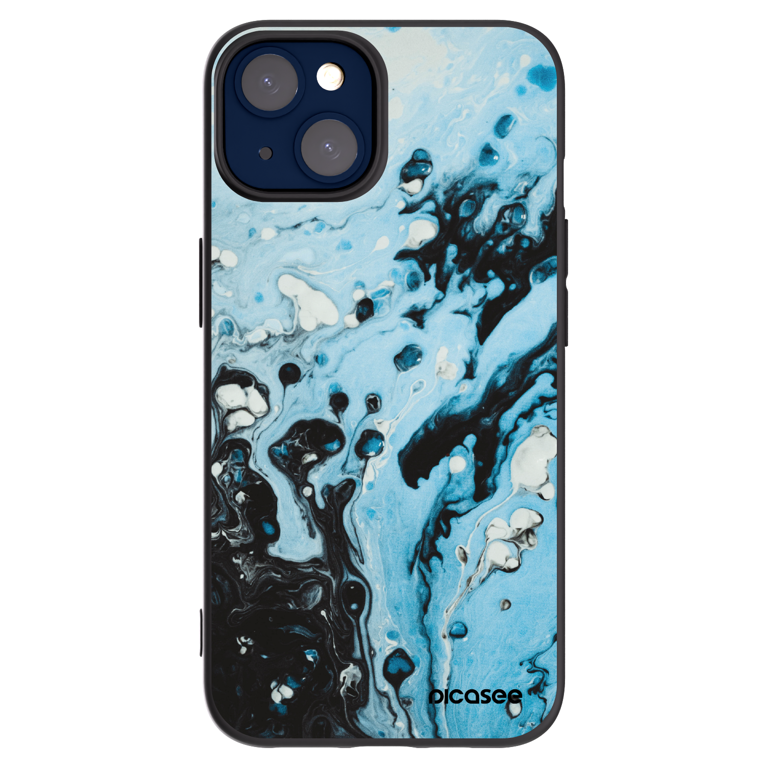 Picasee silikonový černý obal pro Apple iPhone 14 - Organic blue