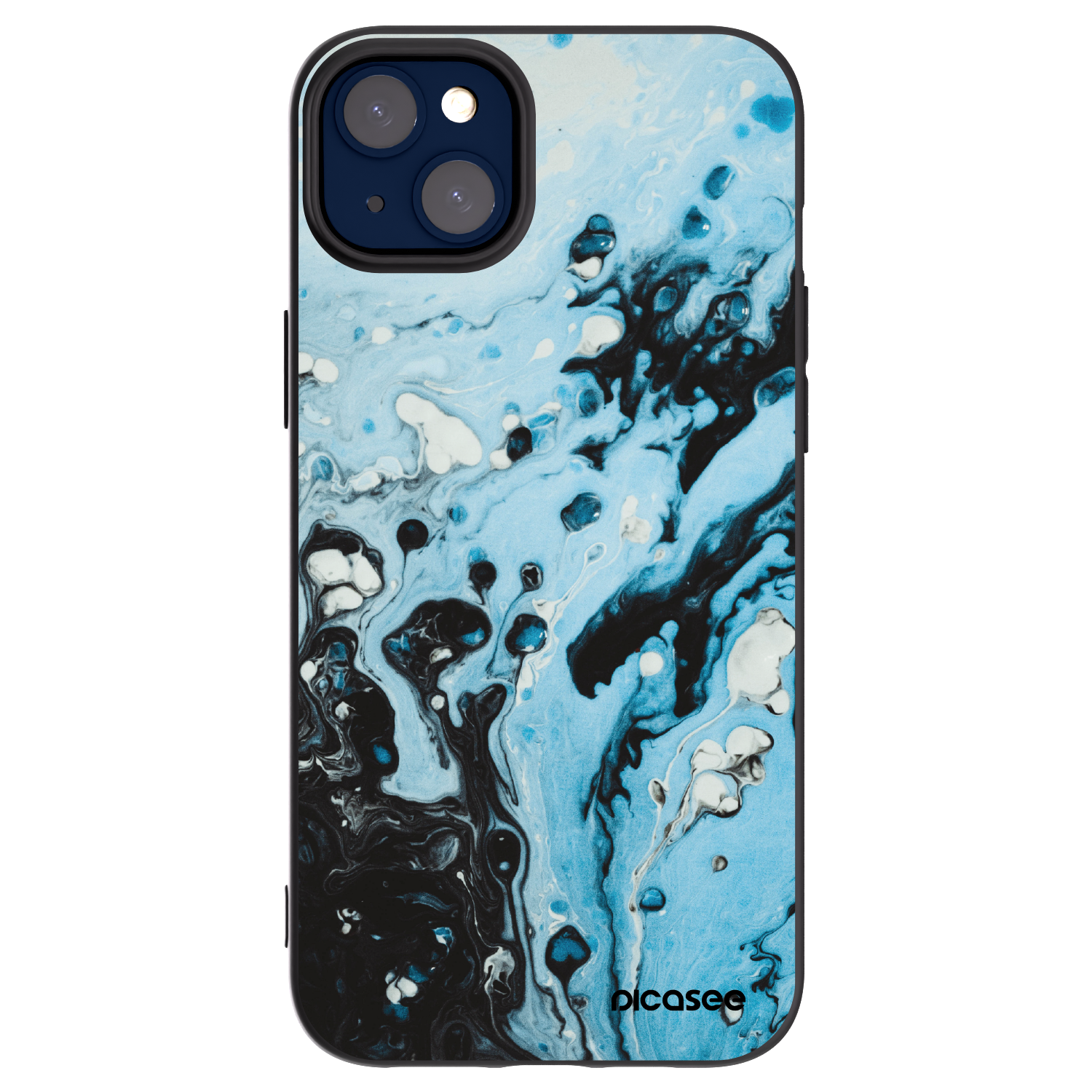Picasee silikonový černý obal pro Apple iPhone 14 Plus - Organic blue