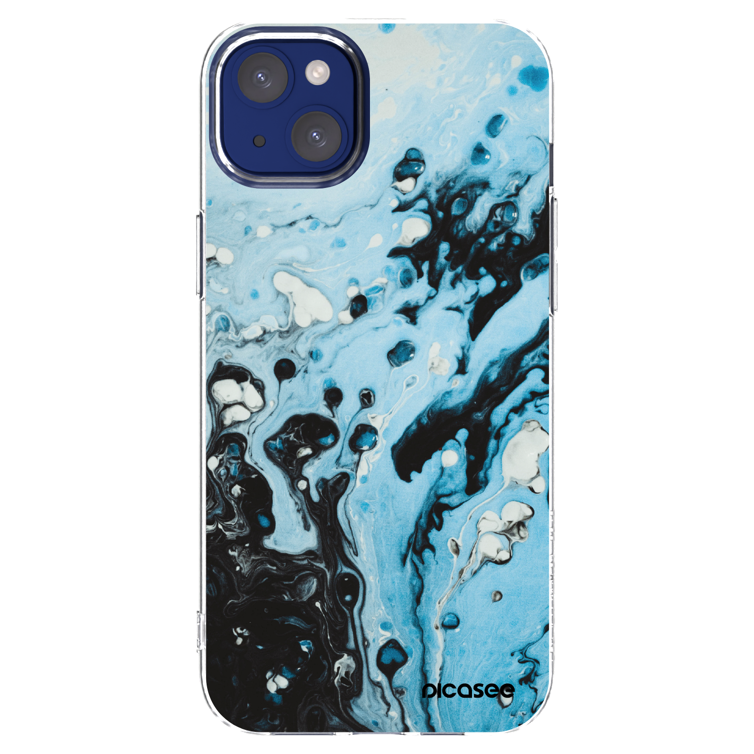 Picasee silikonový průhledný obal pro Apple iPhone 14 Plus - Organic blue