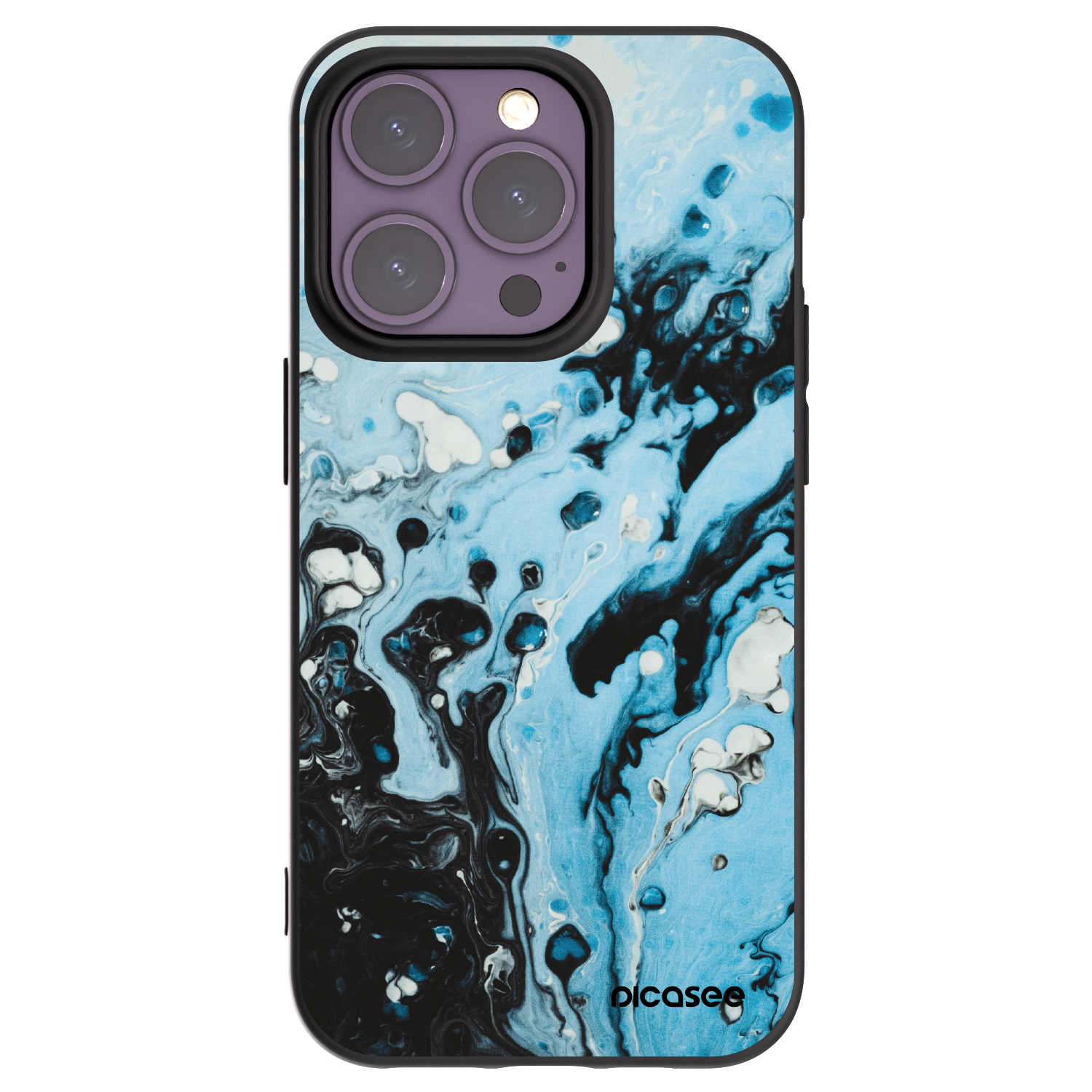 Picasee silikonový černý obal pro Apple iPhone 14 Pro - Organic blue