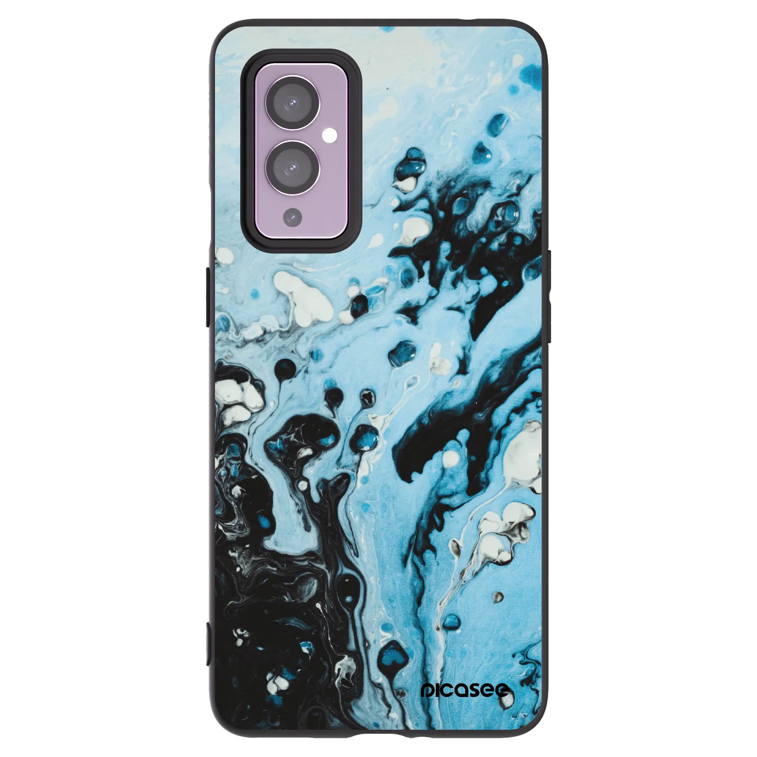 Picasee silikonový černý obal pro OnePlus 9 - Organic blue
