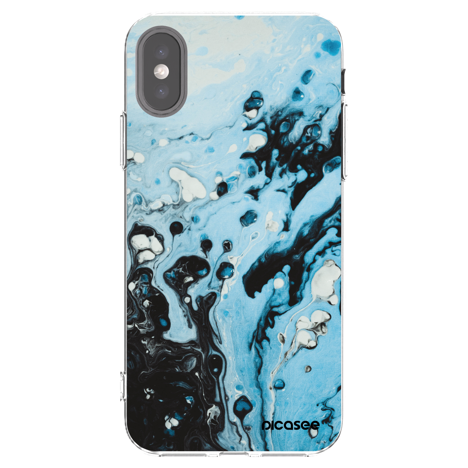 Picasee silikonový průhledný obal pro Apple iPhone X/XS - Organic blue