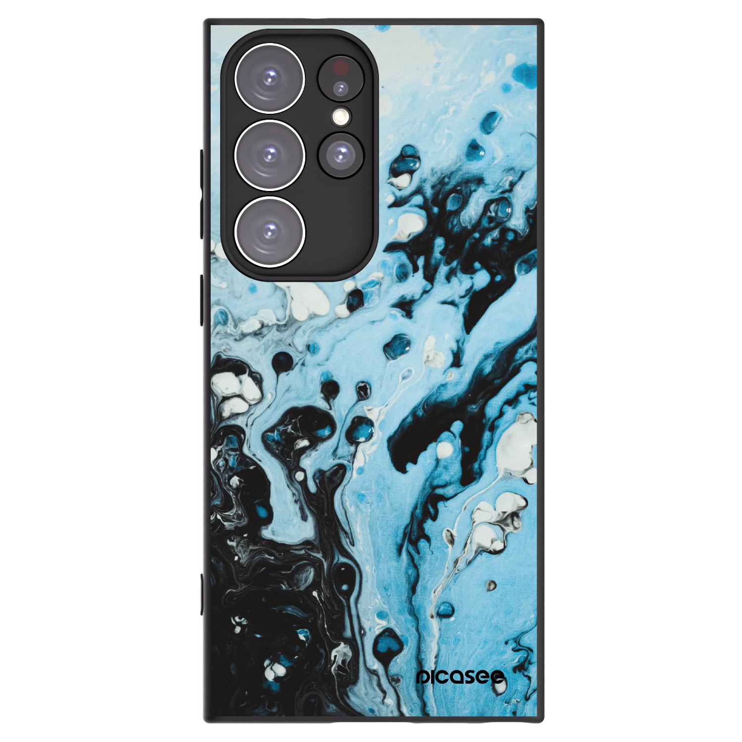 Picasee silikonový černý obal pro Samsung Galaxy S23 Ultra 5G - Organic blue