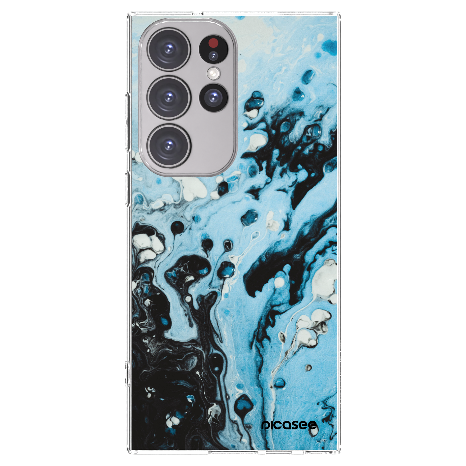 Picasee silikonový průhledný obal pro Samsung Galaxy S23 Ultra 5G - Organic blue