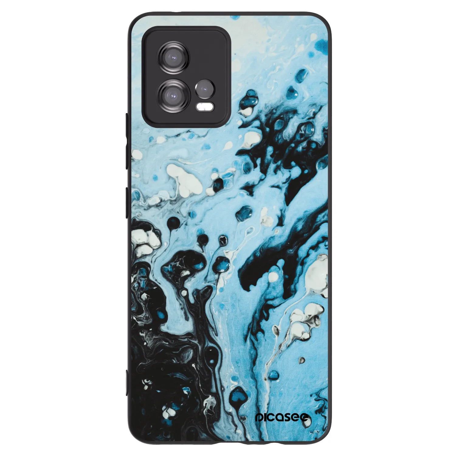 Picasee silikonový černý obal pro Motorola Moto G72 - Organic blue
