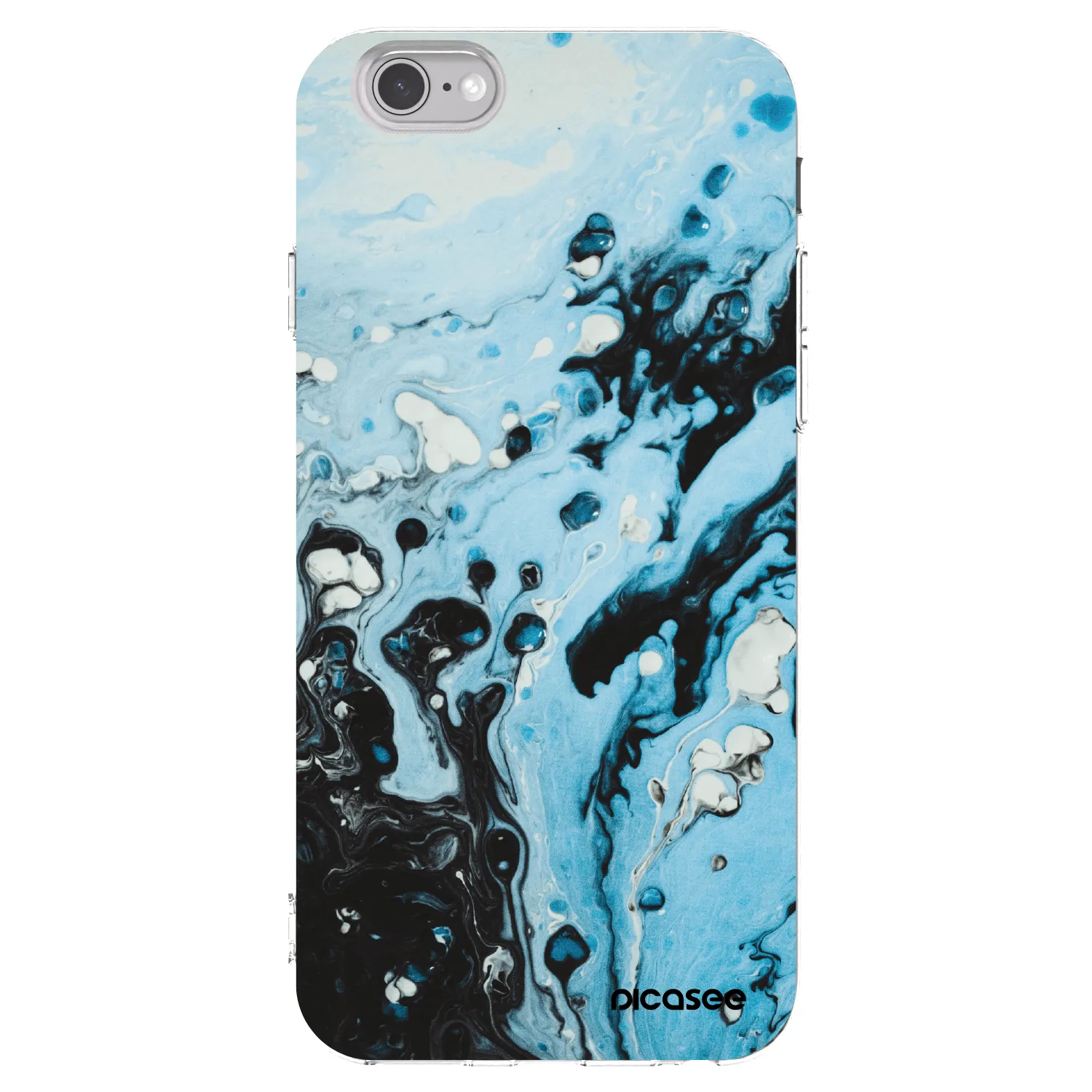 Picasee silikonový průhledný obal pro Apple iPhone 6/6S - Organic blue