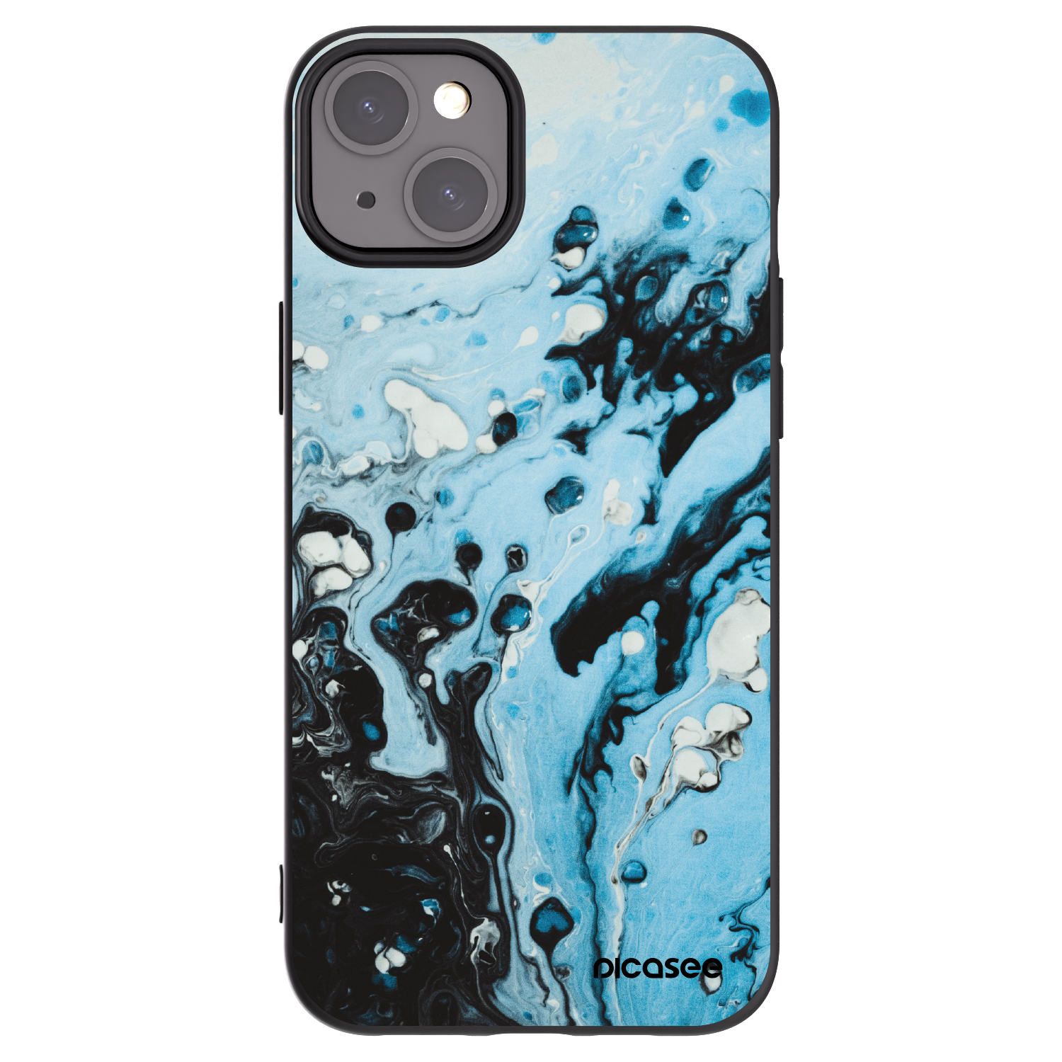 Picasee silikonový černý obal pro Apple iPhone 15 Plus - Organic blue