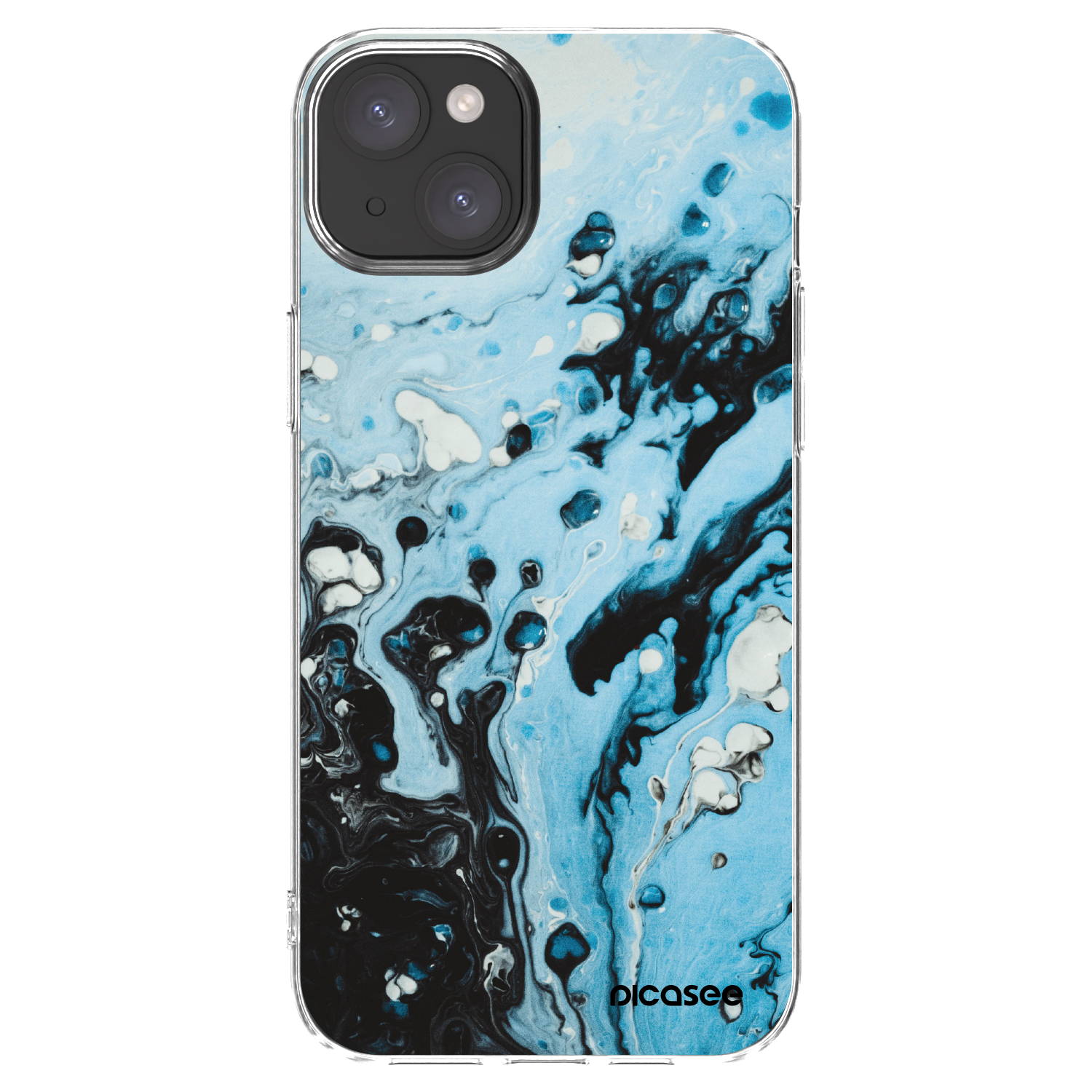 Picasee silikonový průhledný obal pro Apple iPhone 15 Plus - Organic blue