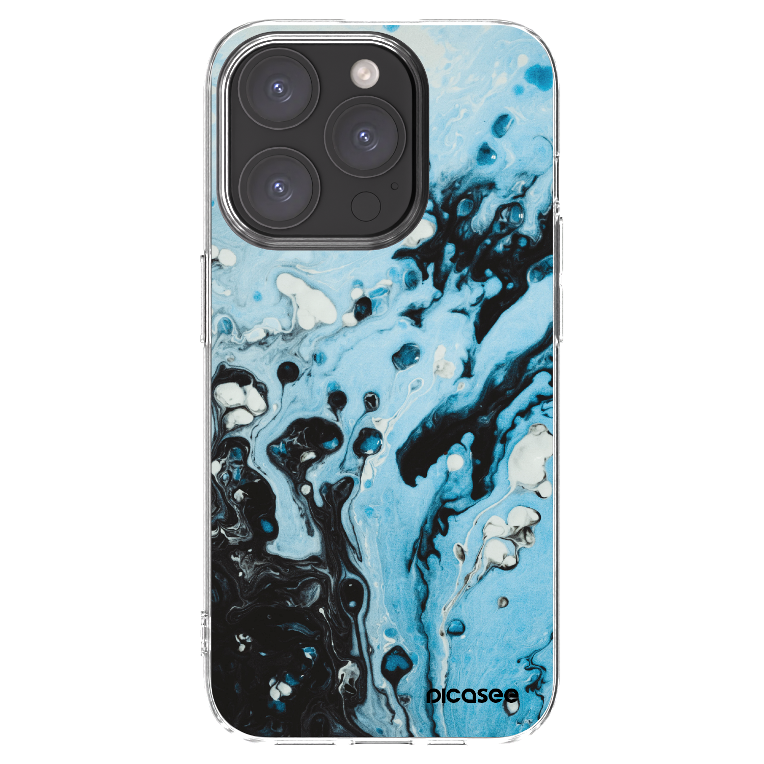Picasee silikonový průhledný obal pro Apple iPhone 15 Pro - Organic blue