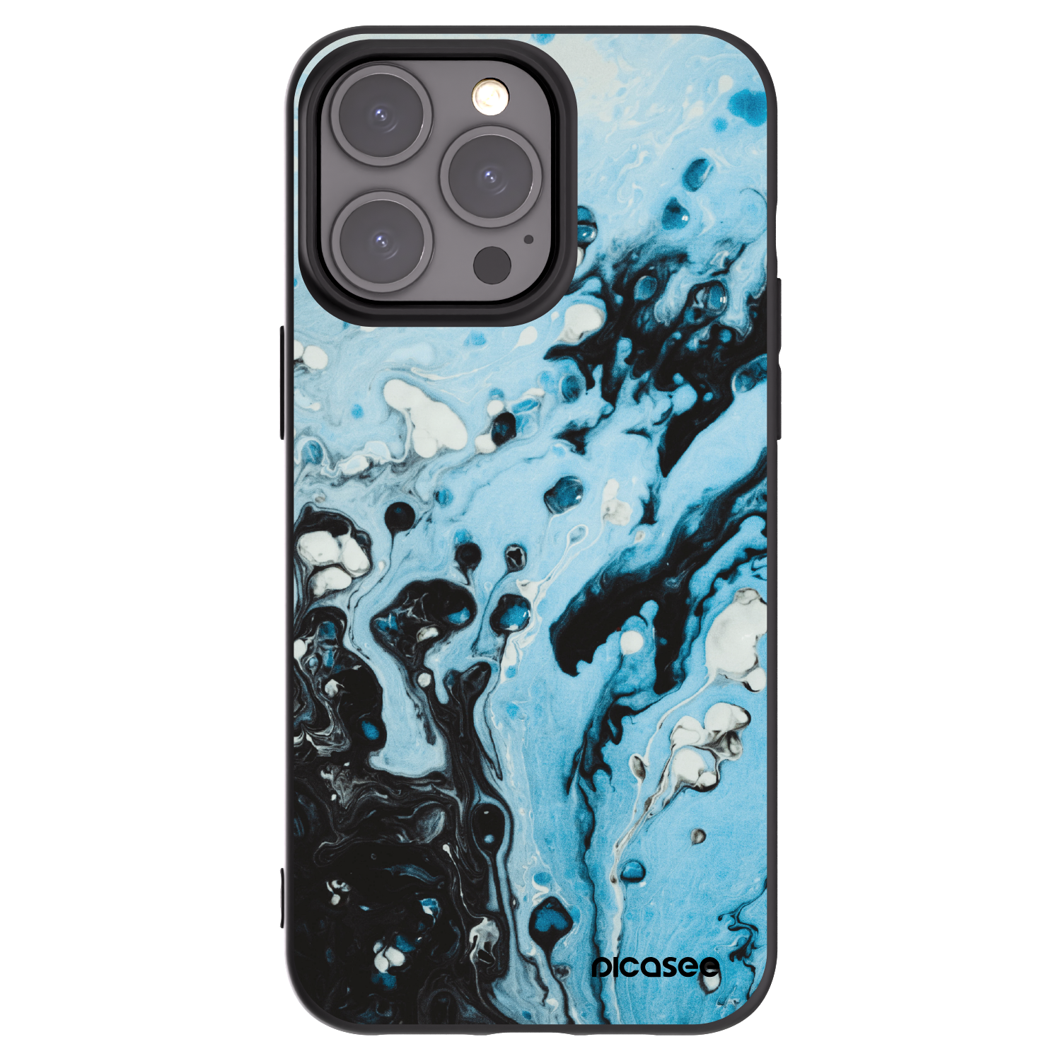 Picasee silikonový černý obal pro Apple iPhone 15 Pro Max - Organic blue