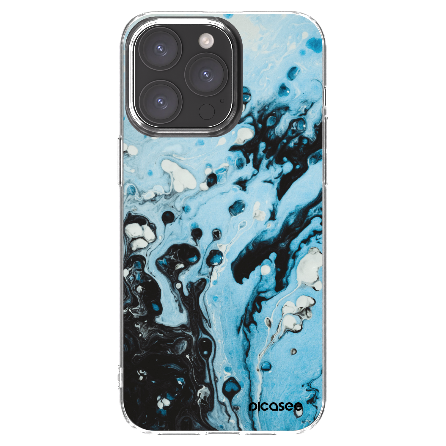 Picasee silikonový průhledný obal pro Apple iPhone 15 Pro Max - Organic blue