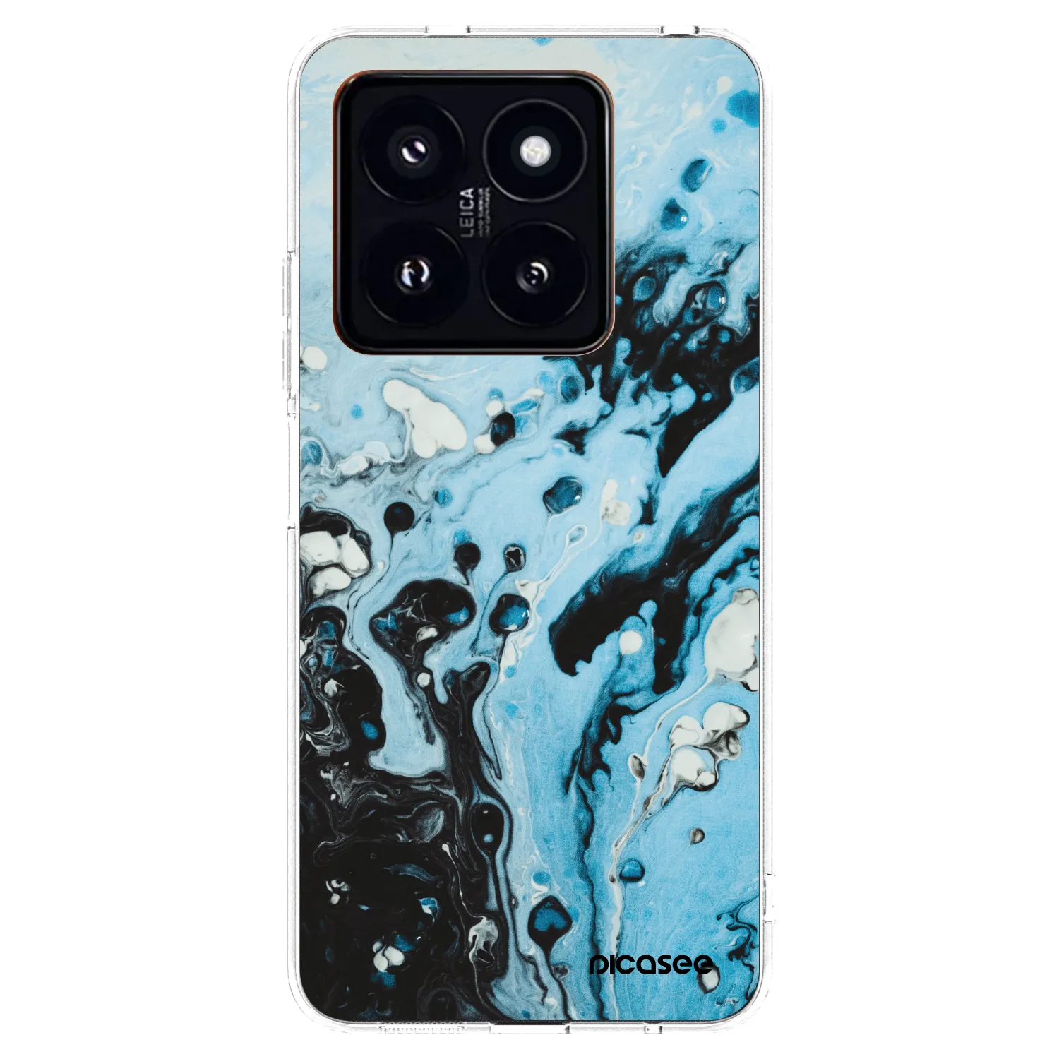 Picasee silikonový průhledný obal pro Xiaomi 14 Pro - Organic blue