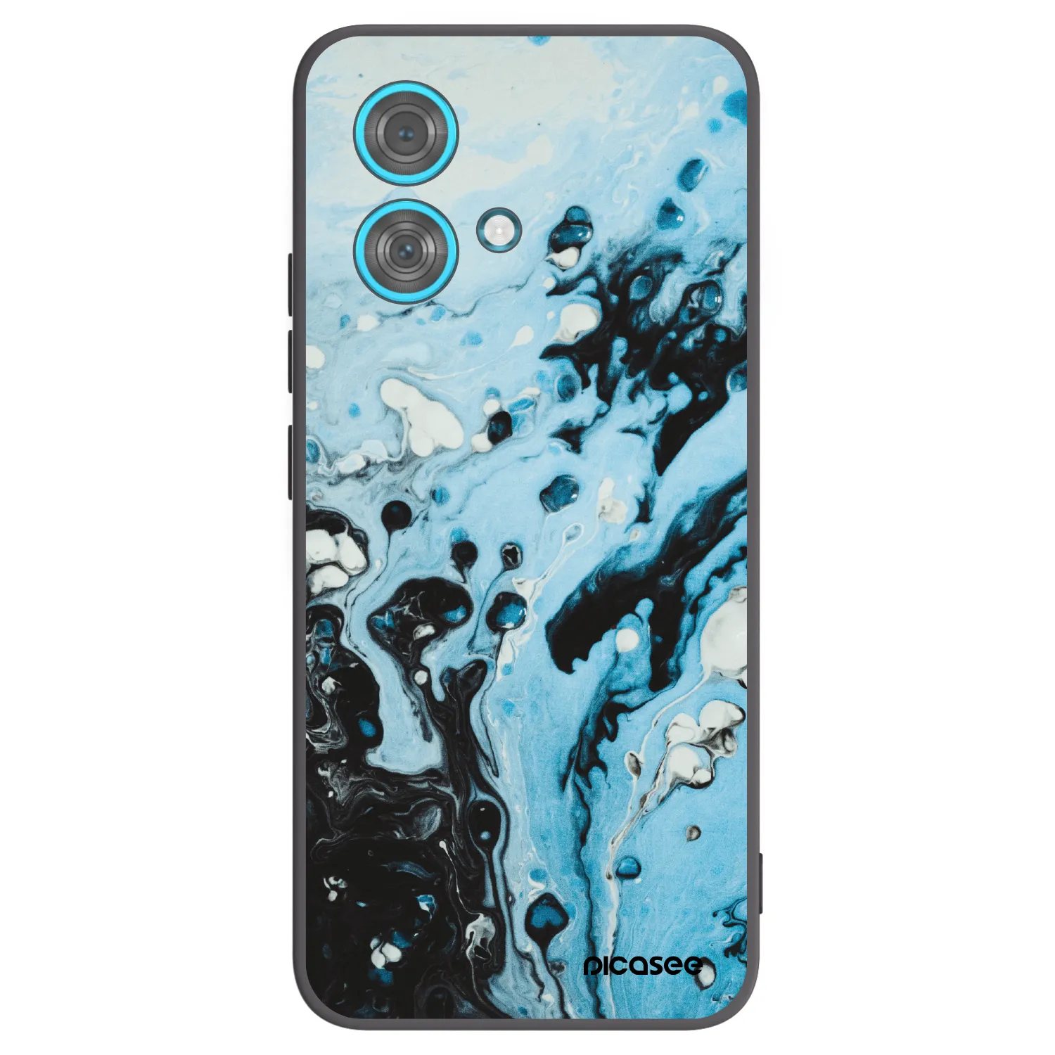 Picasee silikonový černý obal pro Motorola Edge 40 Neo - Organic blue