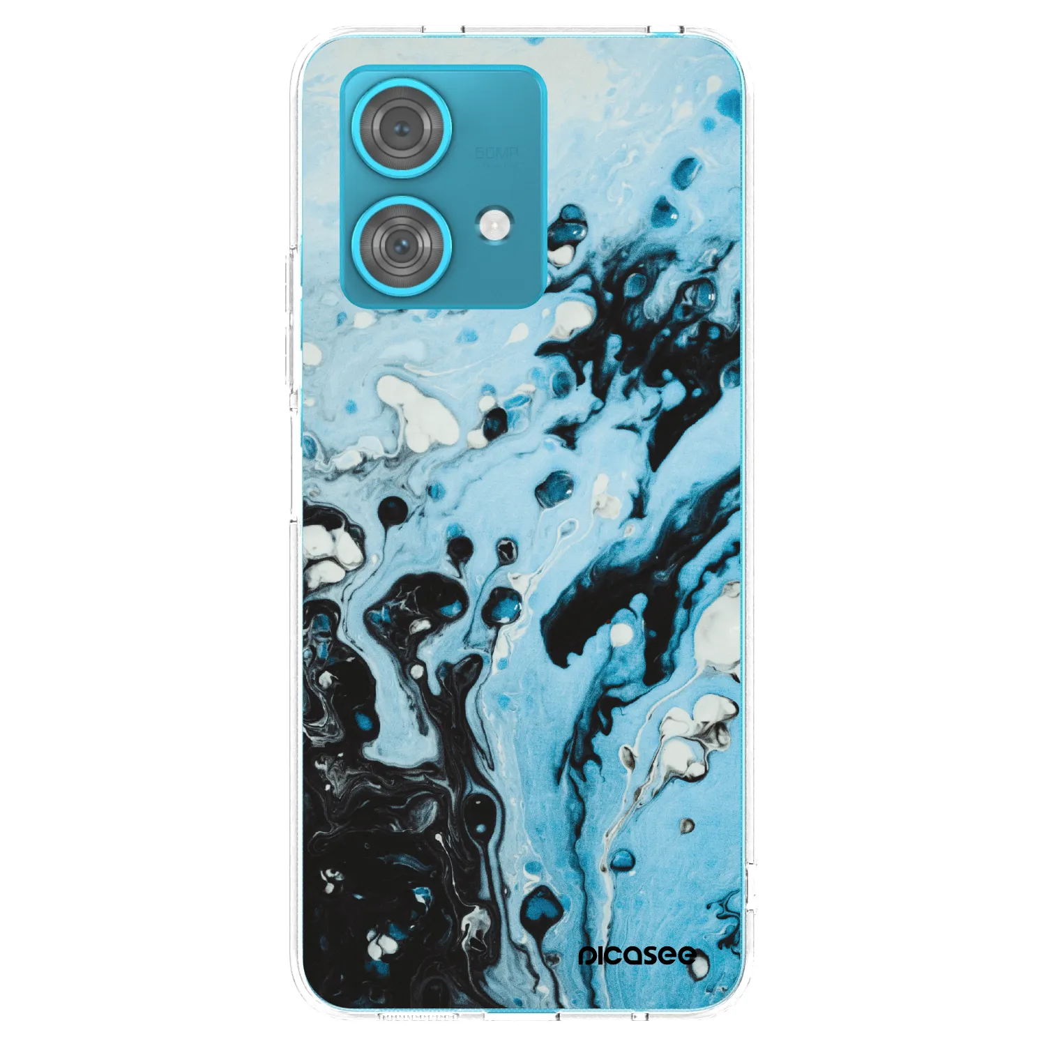 Picasee silikonový průhledný obal pro Motorola Edge 40 Neo - Organic blue