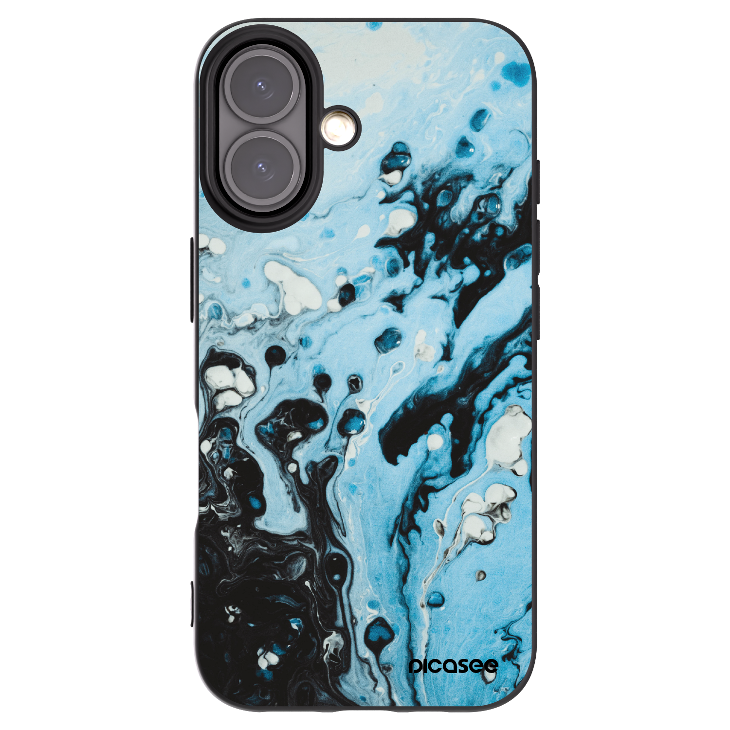 Picasee silikonový černý obal pro Apple iPhone 16 - Organic blue