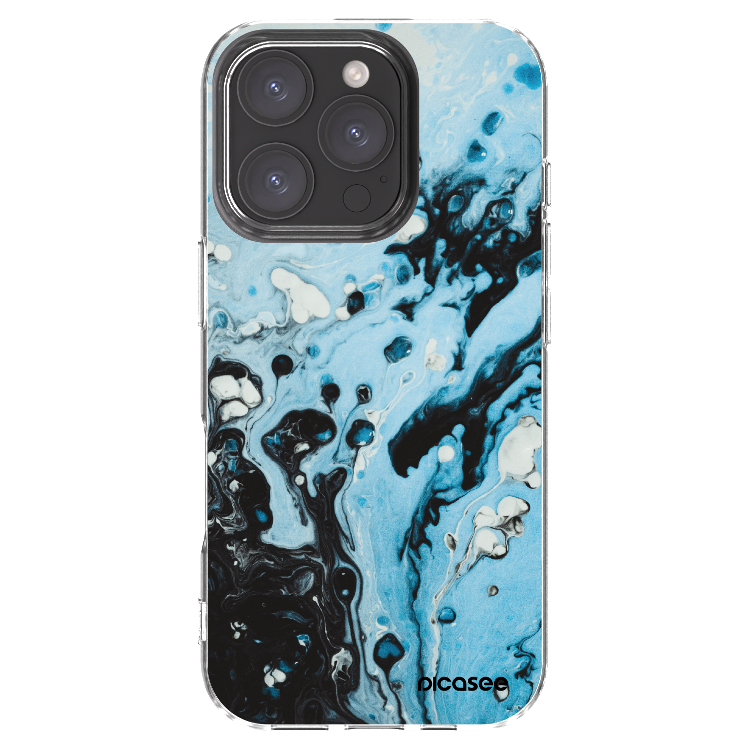 Picasee silikonový průhledný obal pro Apple iPhone 16 Pro - Organic blue