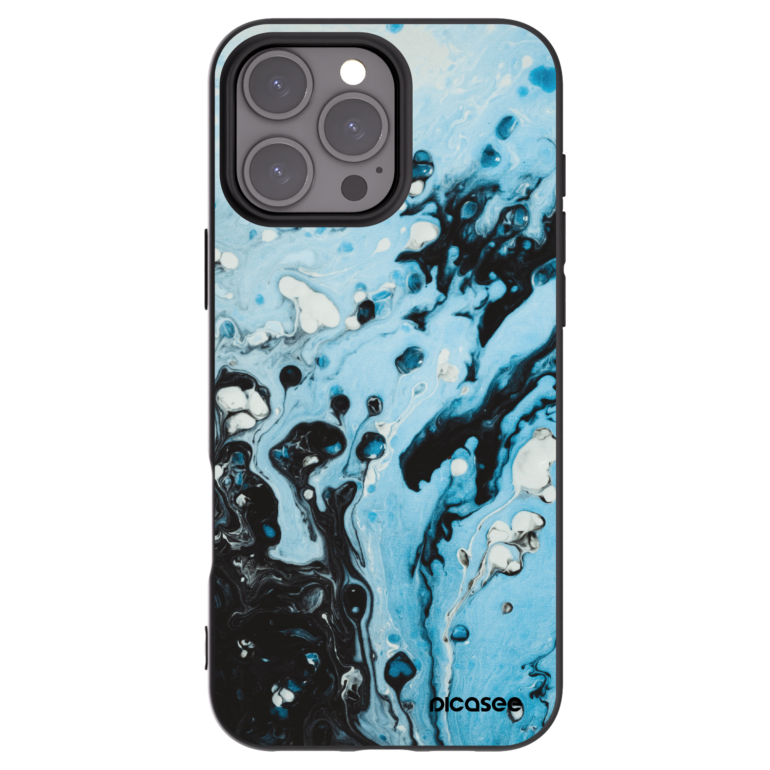 Picasee silikonový černý obal pro Apple iPhone 16 Pro Max - Organic blue