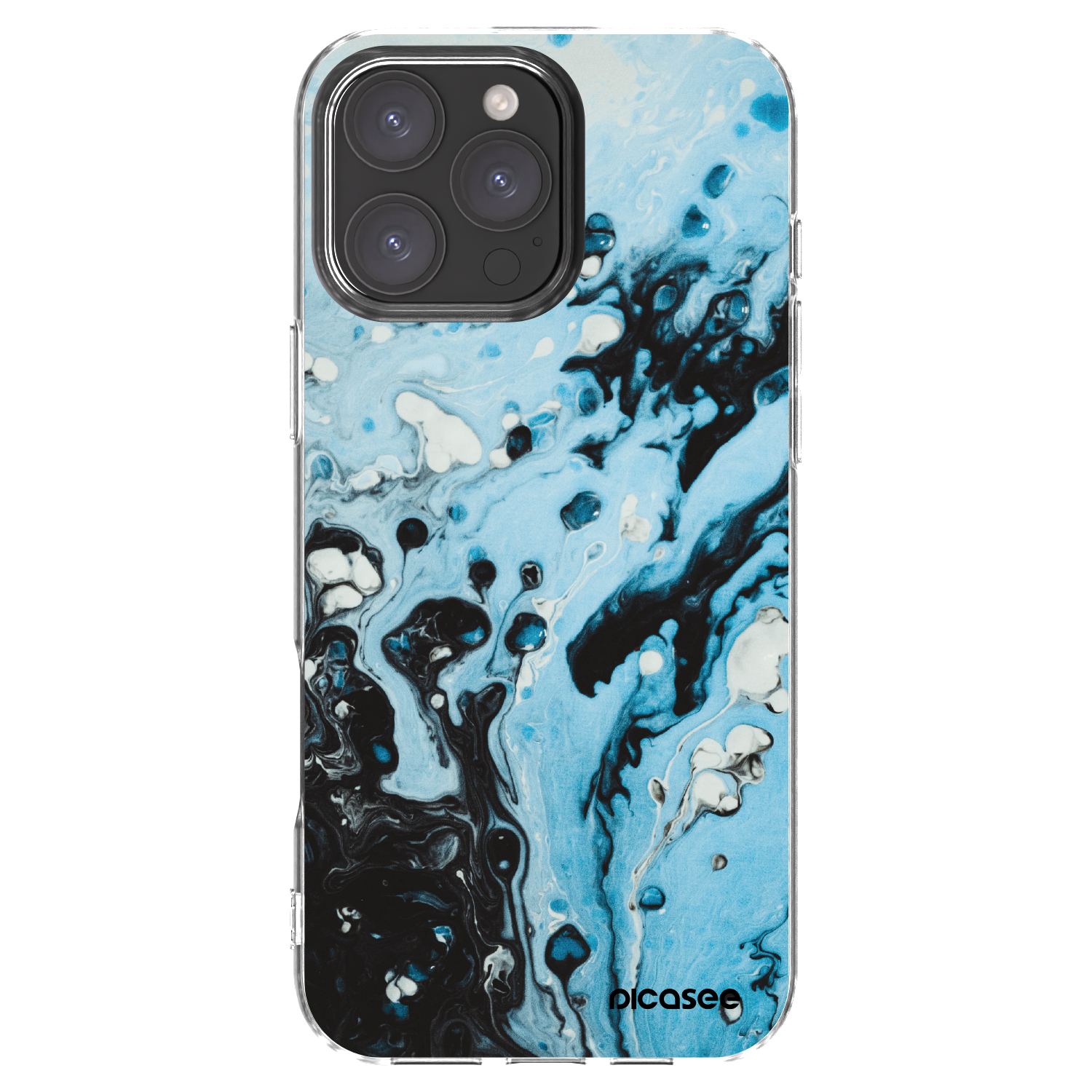 Picasee silikonový průhledný obal pro Apple iPhone 16 Pro Max - Organic blue