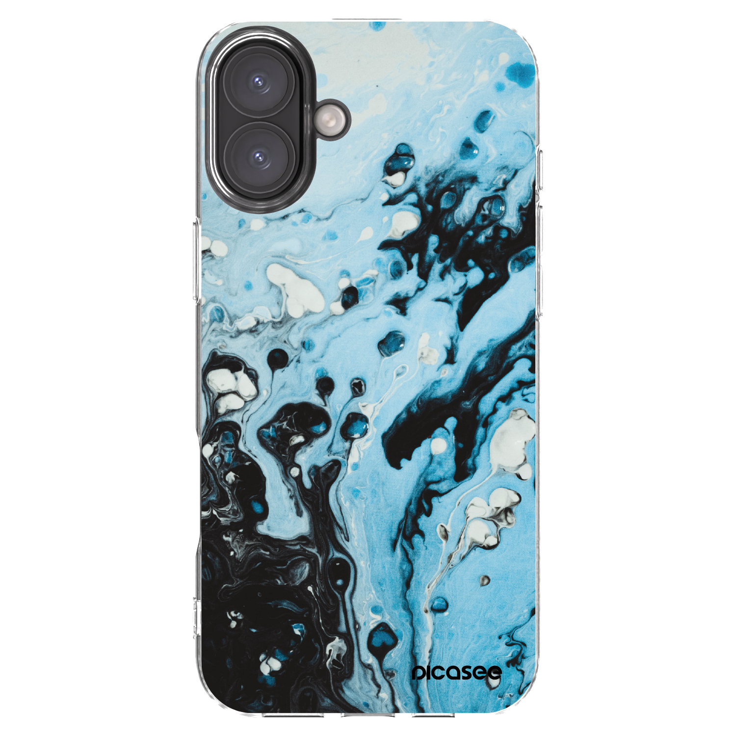 Picasee silikonový průhledný obal pro Apple iPhone 16 Plus - Organic blue